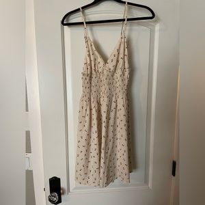 NWT PRINCESS POLLY Beige Mini Dress with Roses size 8/Medium